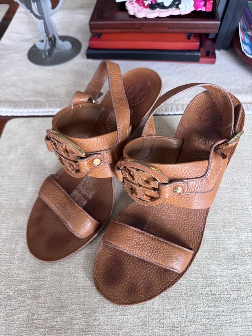 Tory Burch Miller Wedge Sandals Womens 8.5